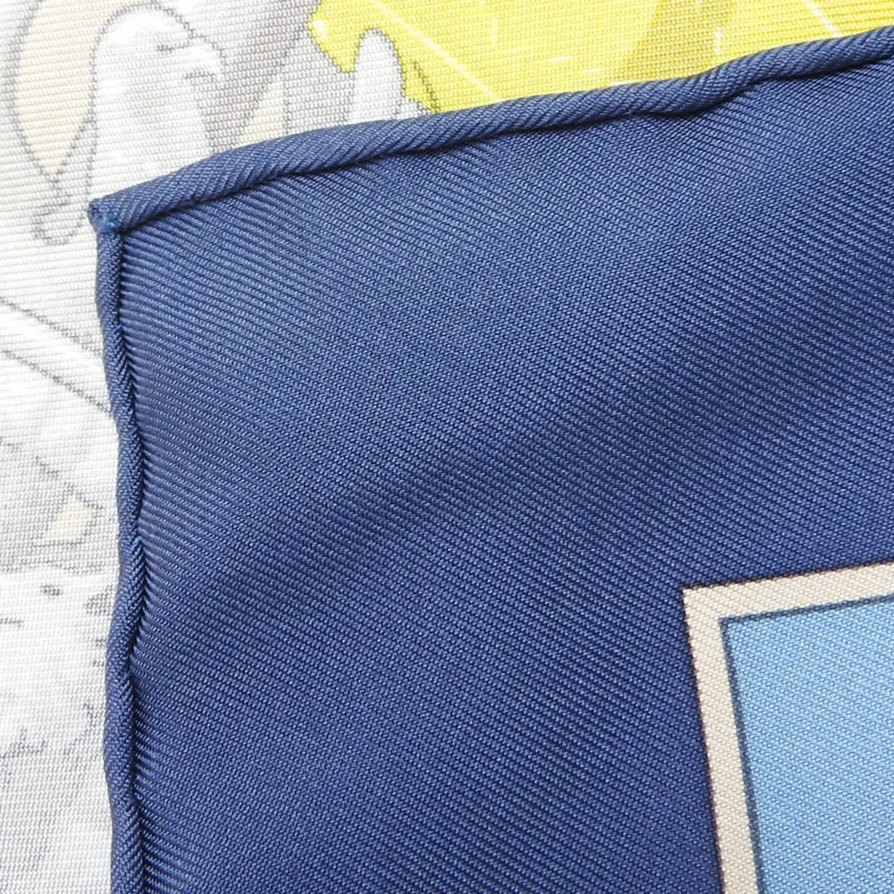 HERMES Authentic Blue Silk Scarf - Picture 9 of 11